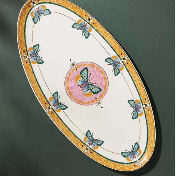 ANTHROPOLOGIE Bistro Tile Stoneware Platter: Garden Edition in Butterfly - Picture 2 of 6